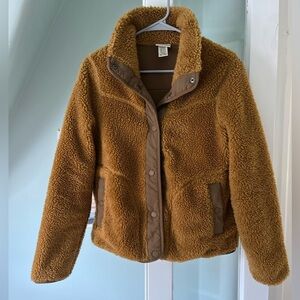 LL Bean Women's Bean's Sherpa Fleece Jacket • Antique Gold Size Small Fleece